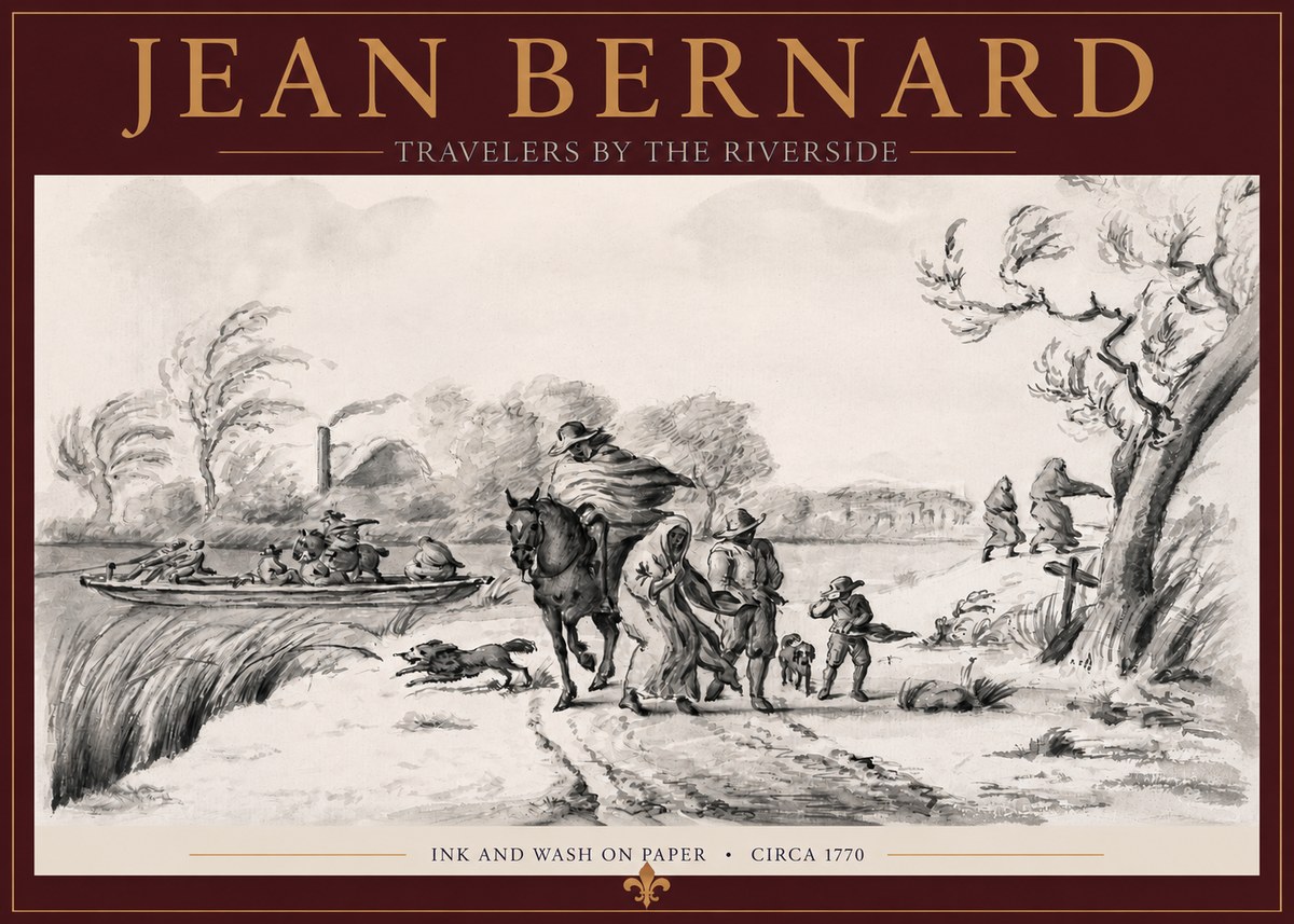 Jean Bernard Travelers by the Riverside No2 - Plakát