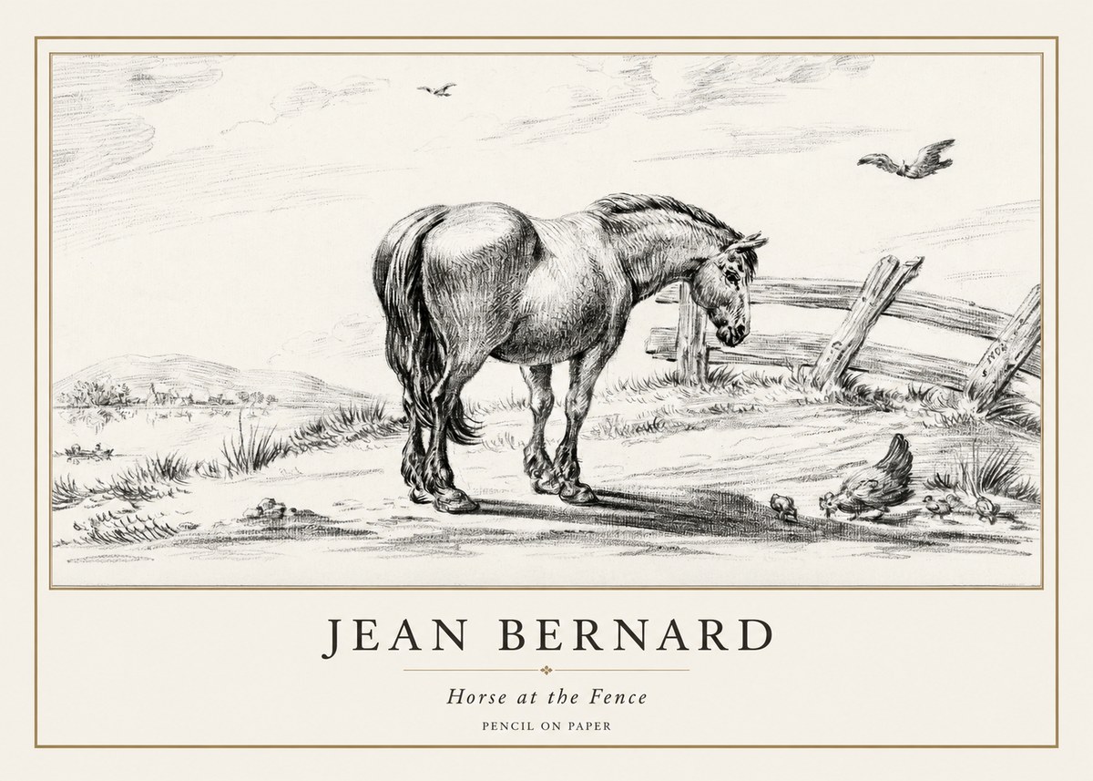 Jean Bernard Horse at the Fence No1 - Plakát