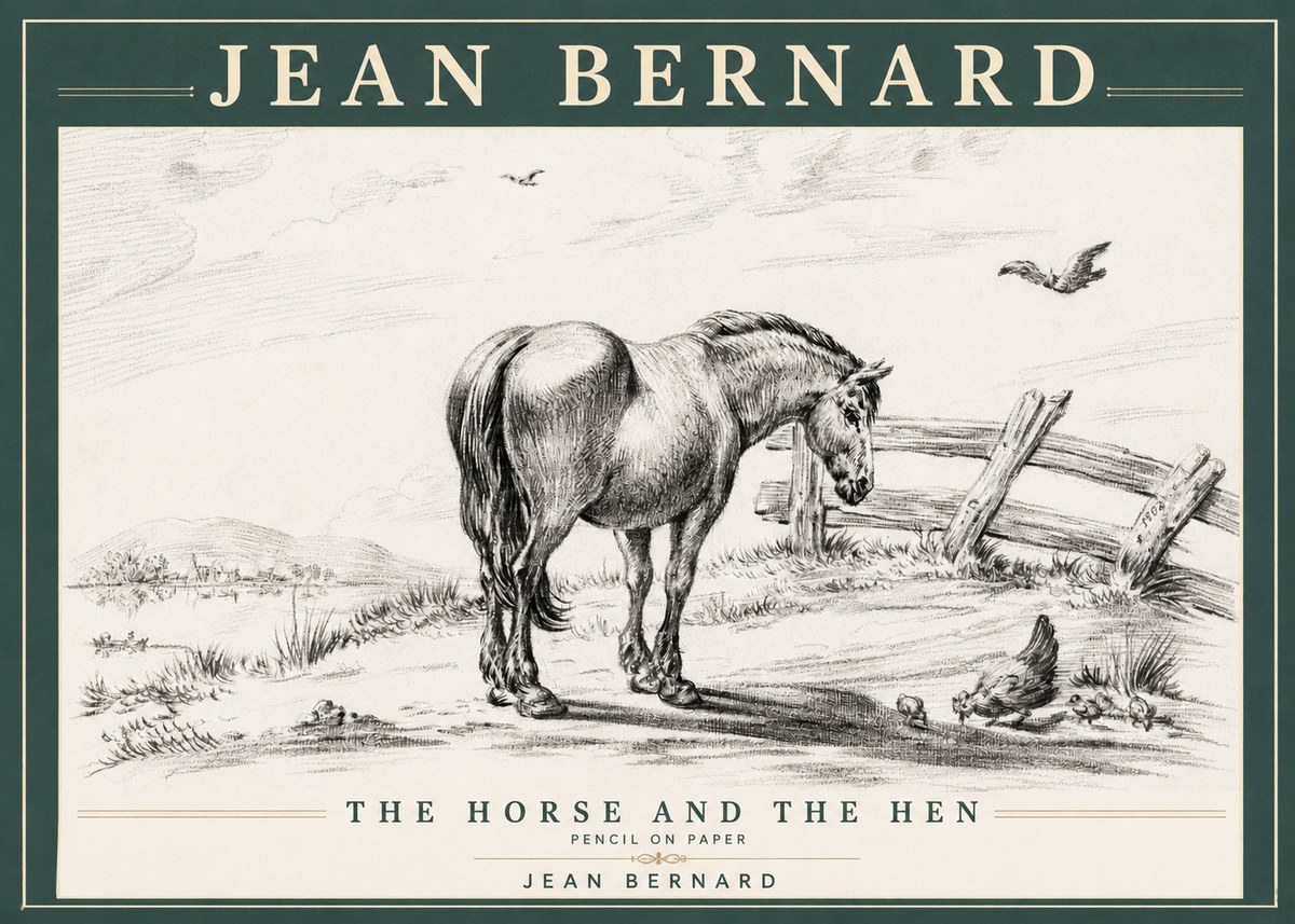 Jean Bernard Horse at the Fence No4 - Plakát