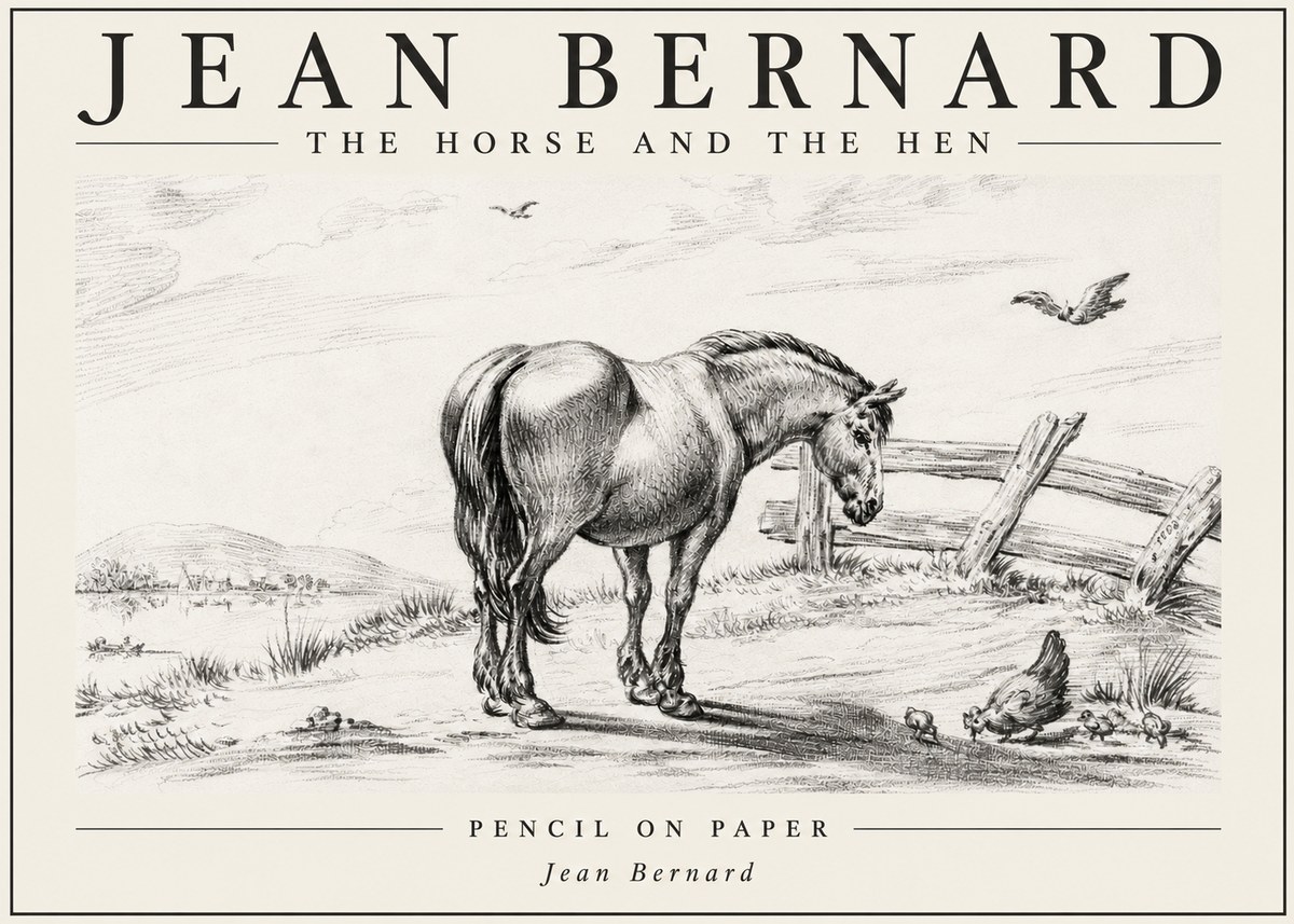Jean Bernard Horse at the Fence No6 - Plakát