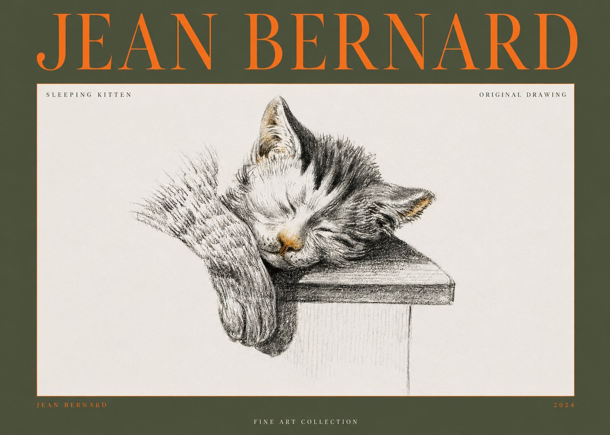 Jean Bernard Sleeping Kitten No2 - Plakát
