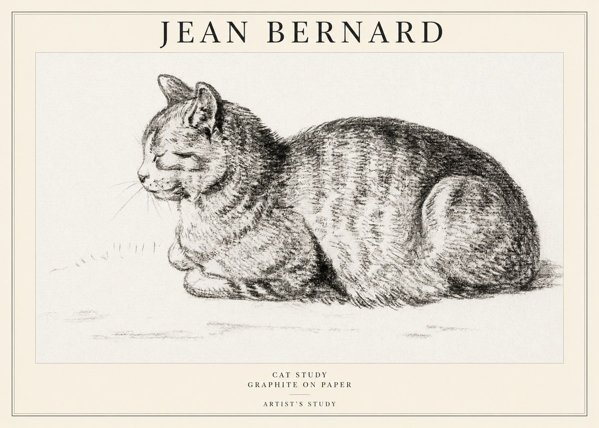 Jean Bernard Cat Study XII No1 - Plakát