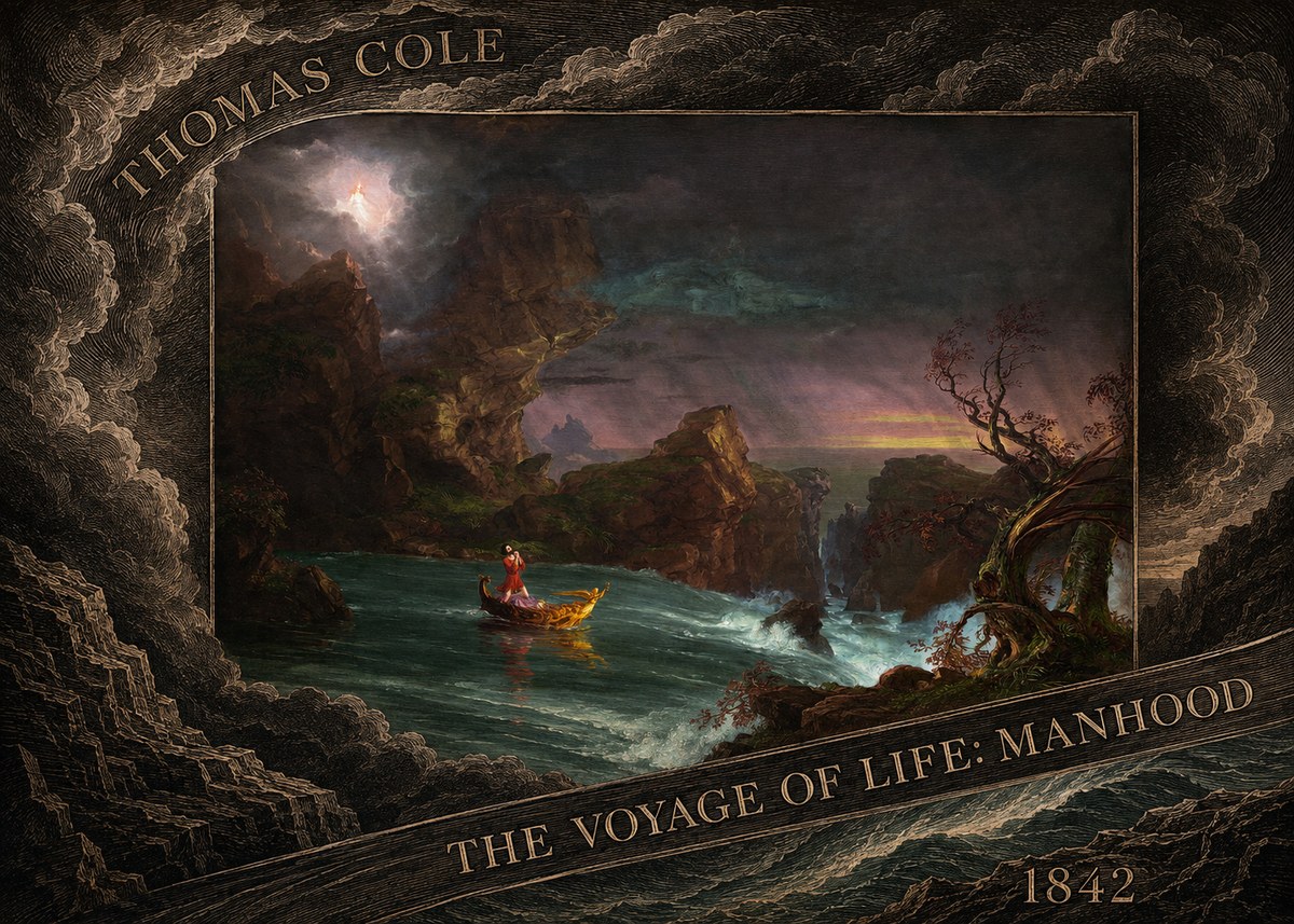 Thomas Cole The Voyage of Life: Manhood II No6 - Plakát