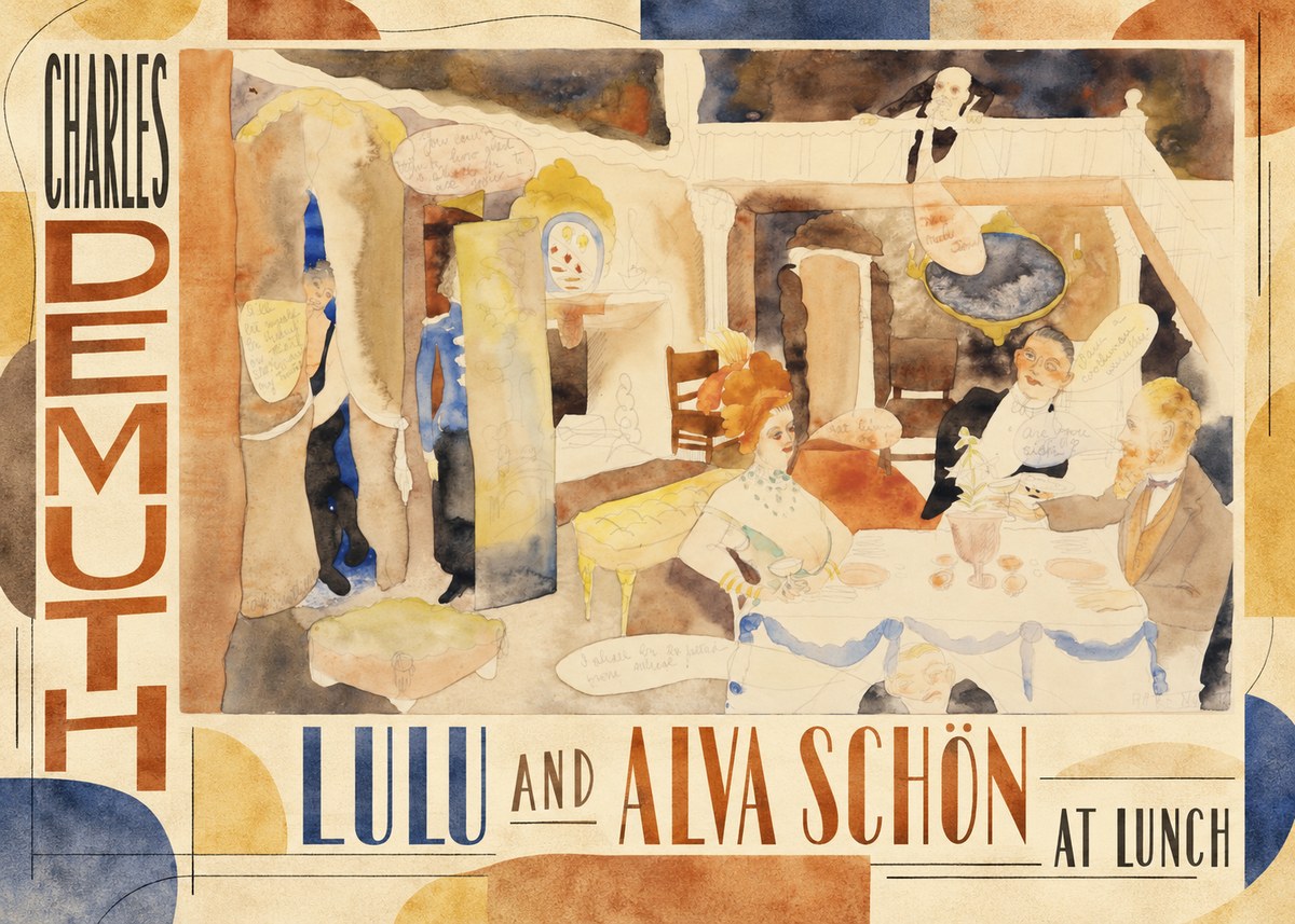 Charles Demuth Lulu and Alva Schön at Lunch No5 - Plakát