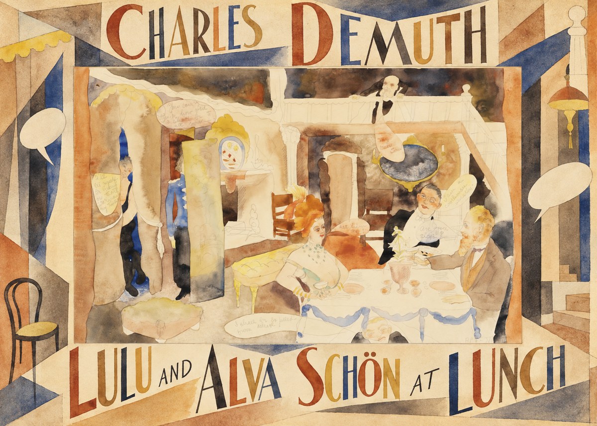 Charles Demuth Lulu and Alva Schön at Lunch No6 - Plakát