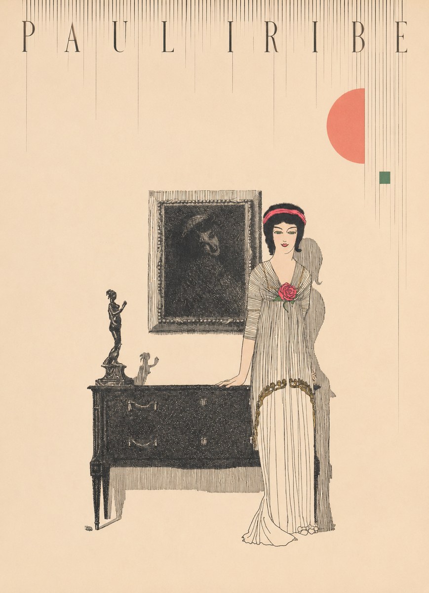 Paul Iribe Woman with Rose No4 - Plakát