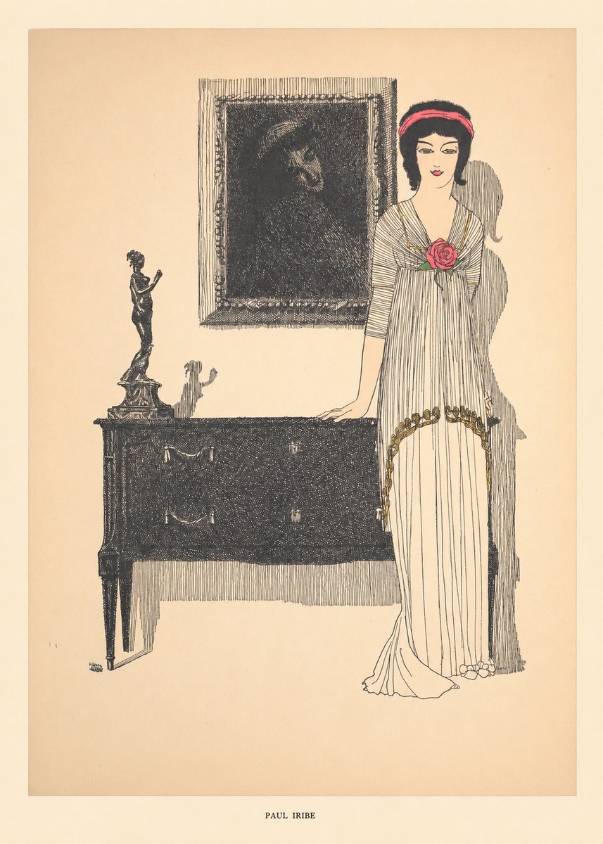 Paul Iribe Woman with Rose No5 - Plakát