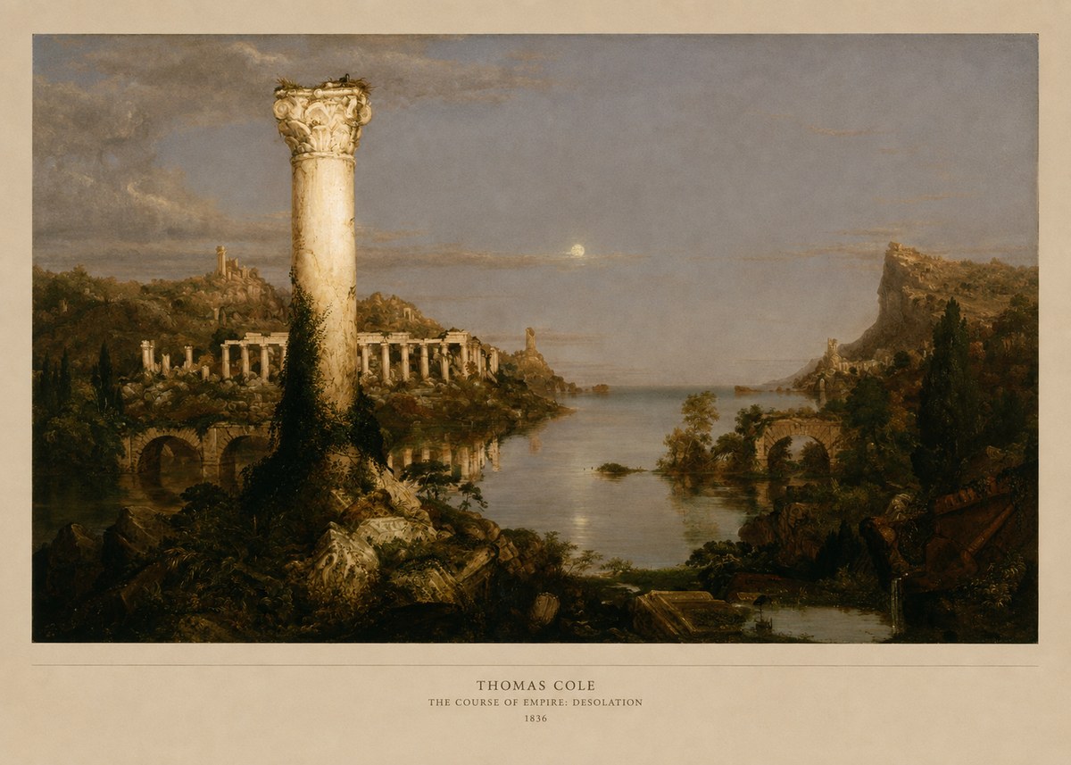 Thomas Cole The Course of Empire: Desolation No5 - Plakát