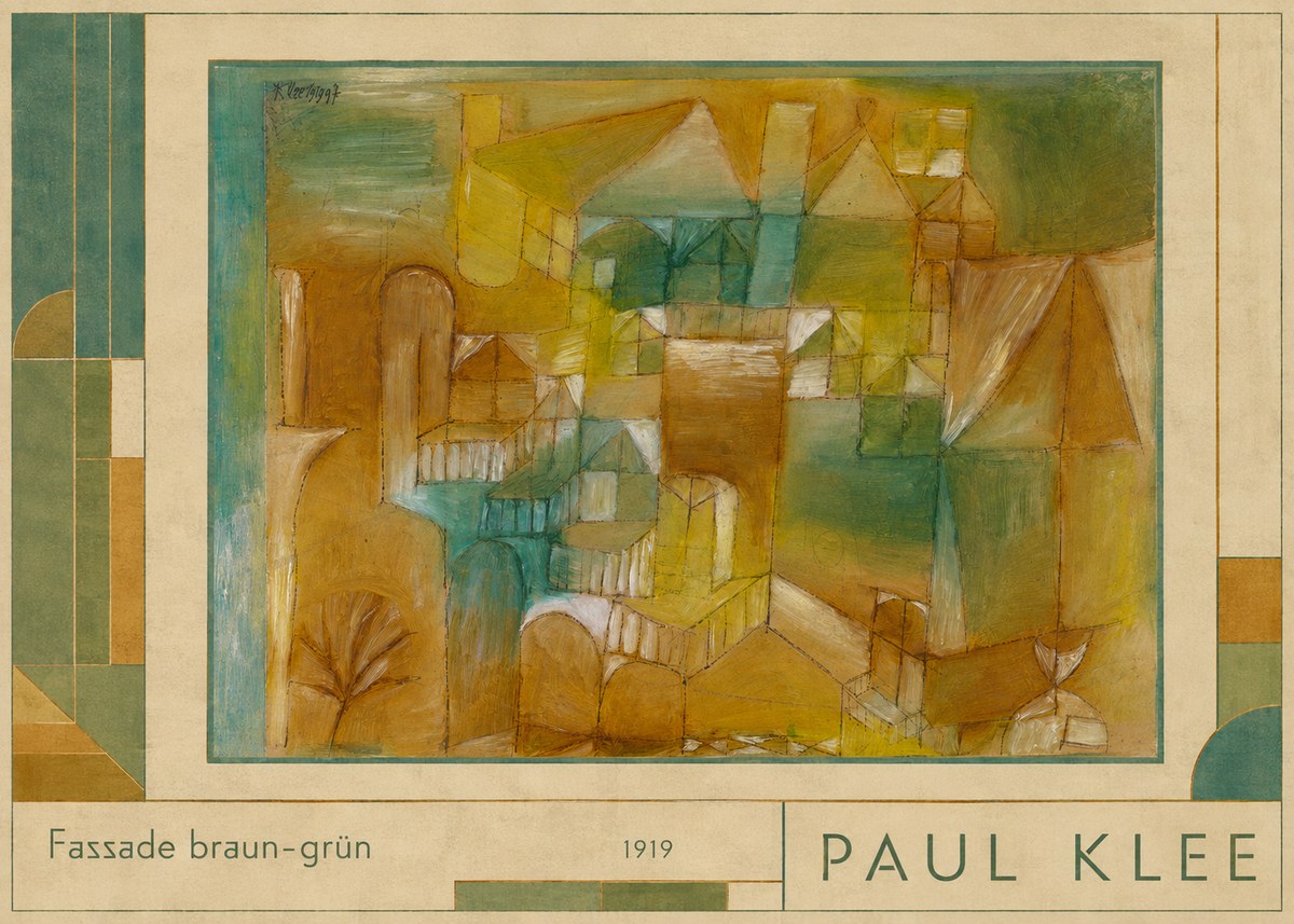Paul Klee Fassade Braun-grün No1 - Plakát
