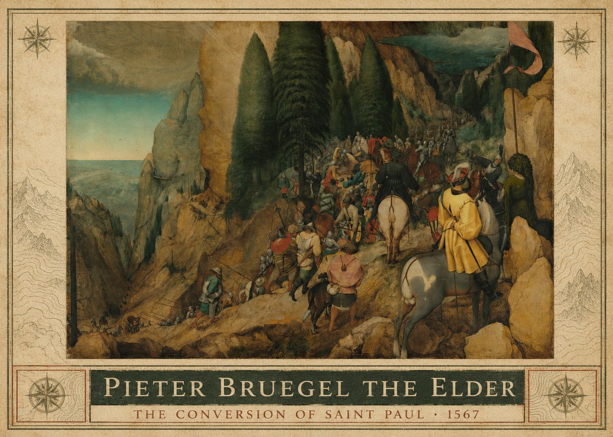 Pieter Bruegel The Conversion of Saint Paul I No3 - Plakát