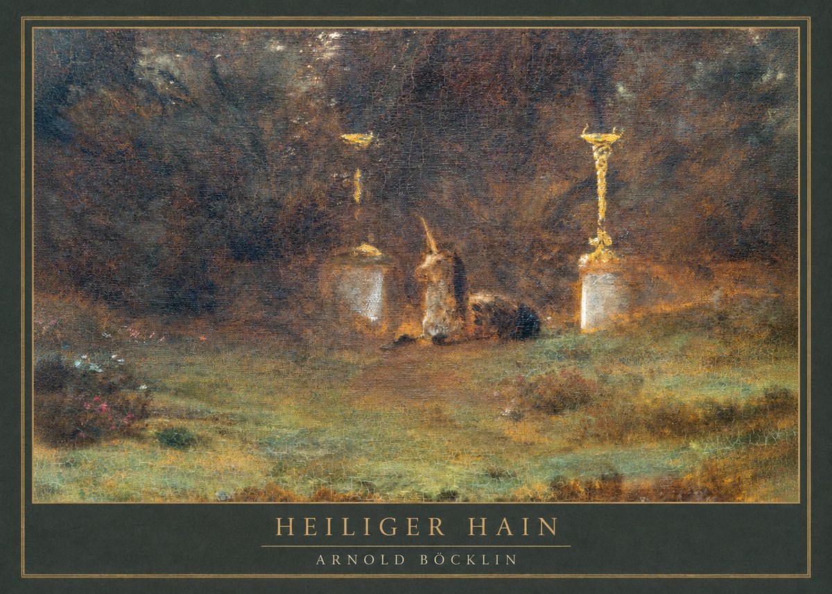 Arnold Böcklin Heiliger Hain No1 - Plakát