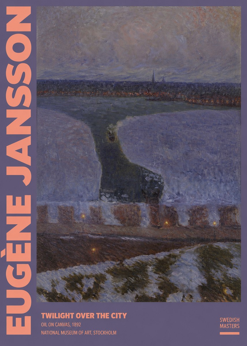 Eugène Jansson Twilight over the City No2 - Plakát