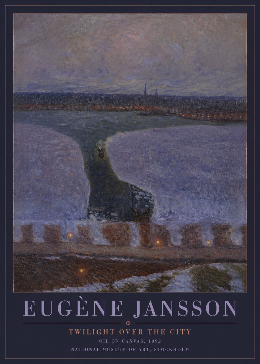Eugène Jansson Twilight over the City No4 - Plakát