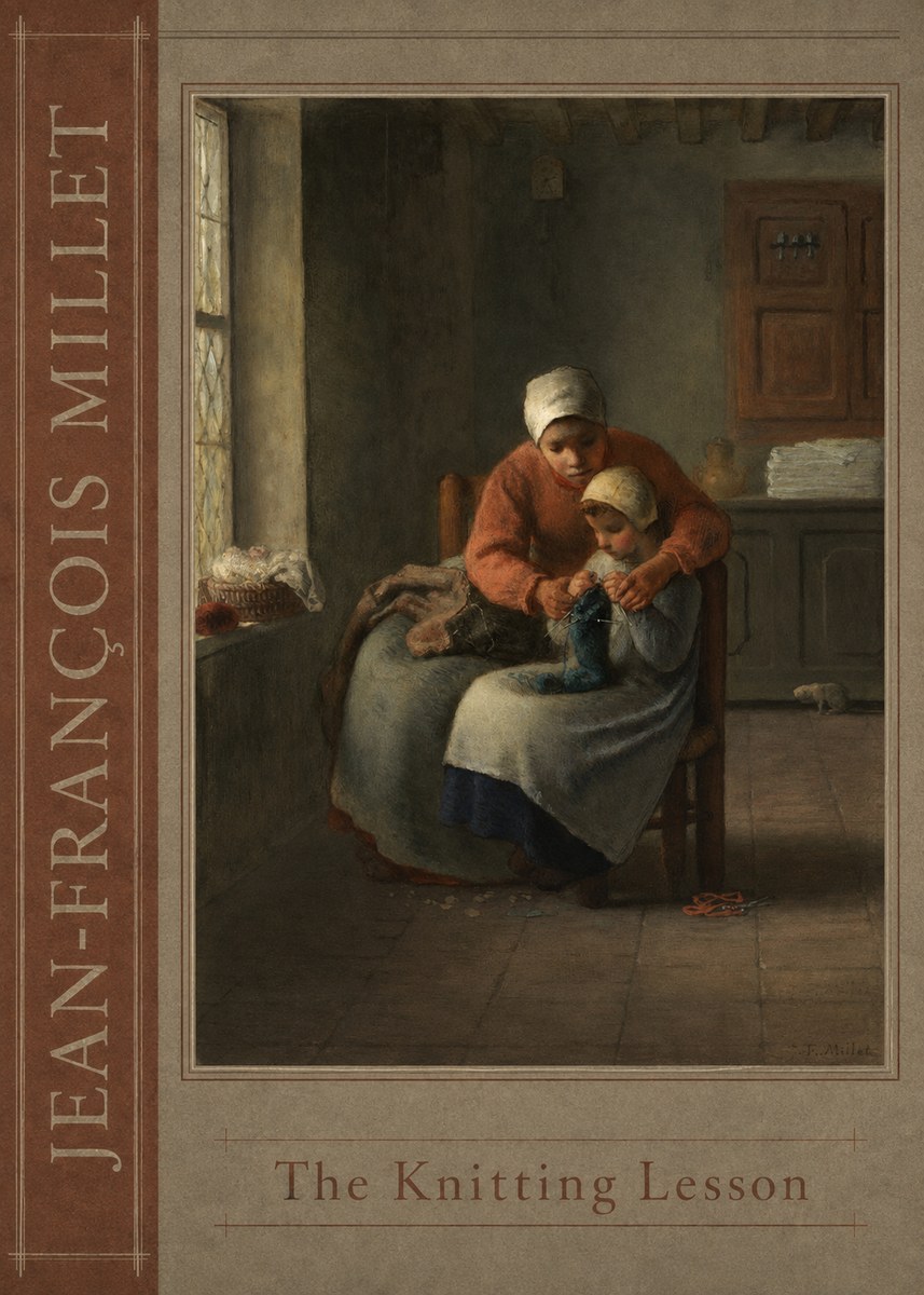 Jean-François Millet The Knitting Lesson II No2 - Plakát