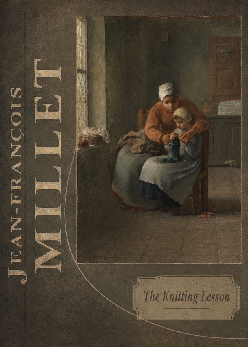 Jean-François Millet The Knitting Lesson II No6 - Plakát