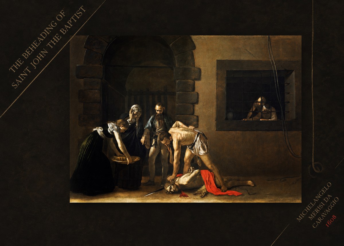 Michelangelo Merisi da Caravaggio The Beheading of Saint John the Baptist No4 - Plakát