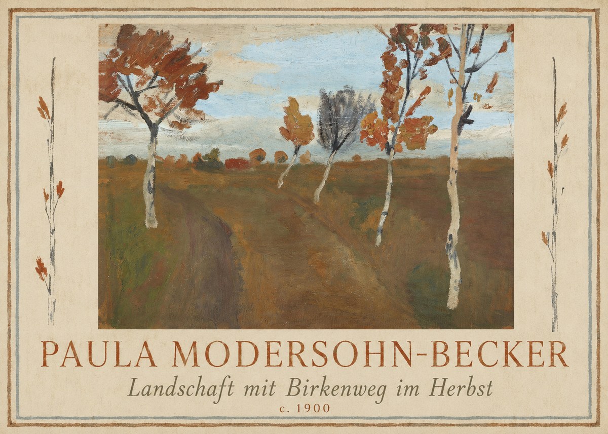 Paula Modersohn-Becker Landschaft Mit Birkenweg Im Herbst No1 - Plakát