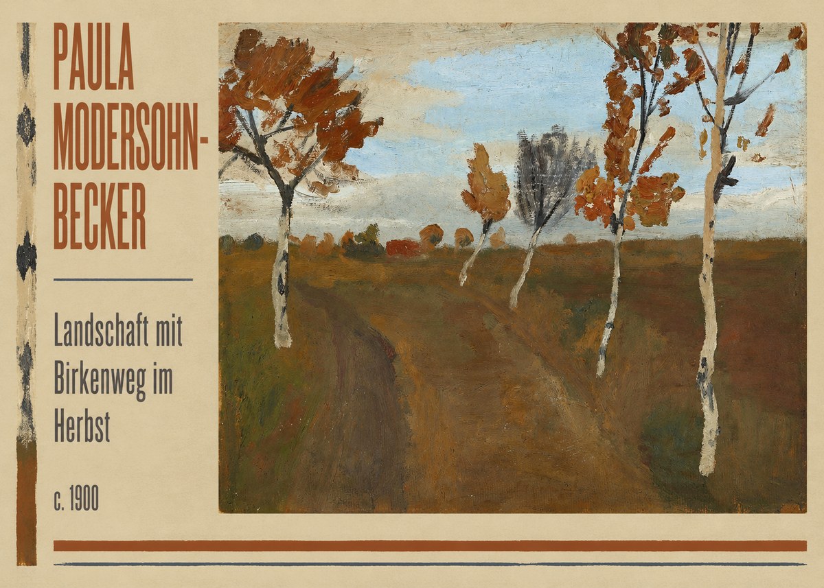 Paula Modersohn-Becker Landschaft Mit Birkenweg Im Herbst No2 - Plakát
