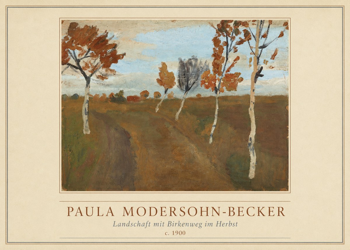 Paula Modersohn-Becker Landschaft Mit Birkenweg Im Herbst No4 - Plakát