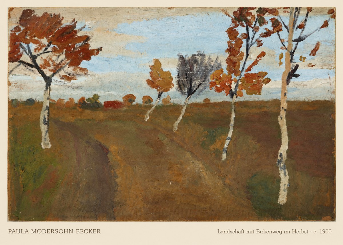 Paula Modersohn-Becker Landschaft Mit Birkenweg Im Herbst No6 - Plakát