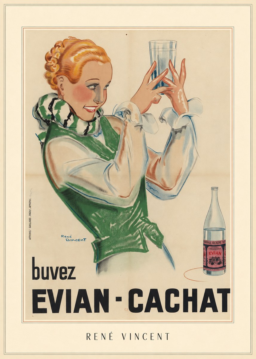 René Vincent Evian - Cachat No4 - Plakát