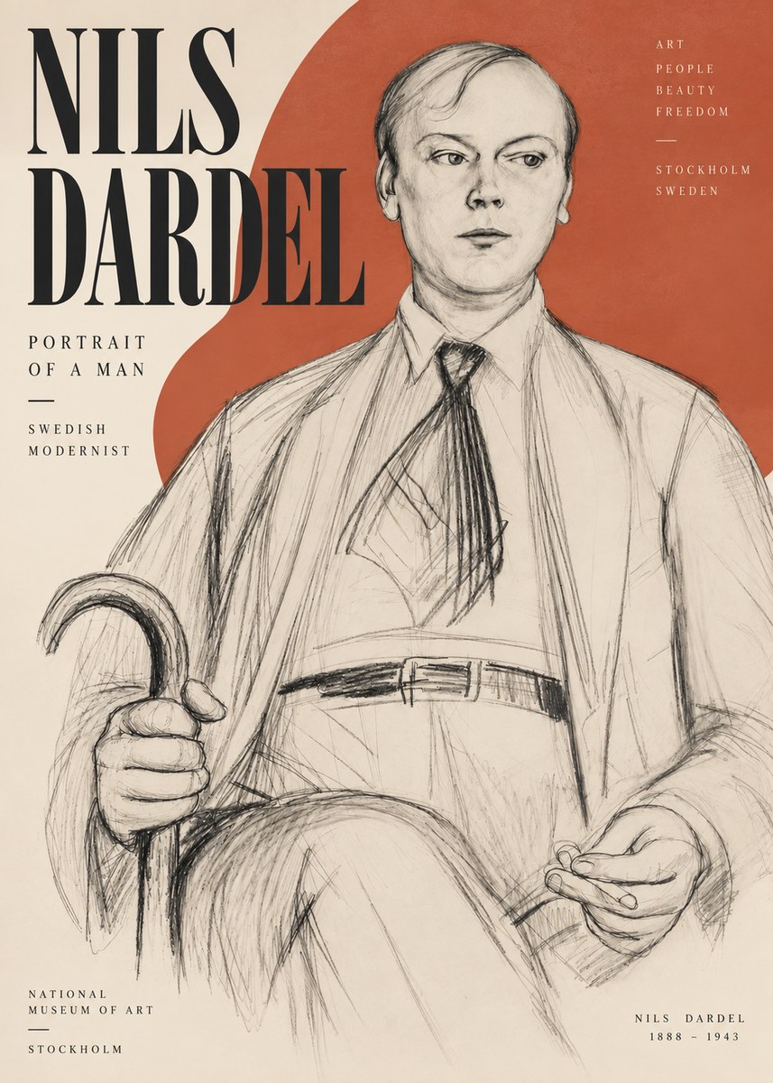 Nils Dardel Portrait of a Man No3 - Plakát