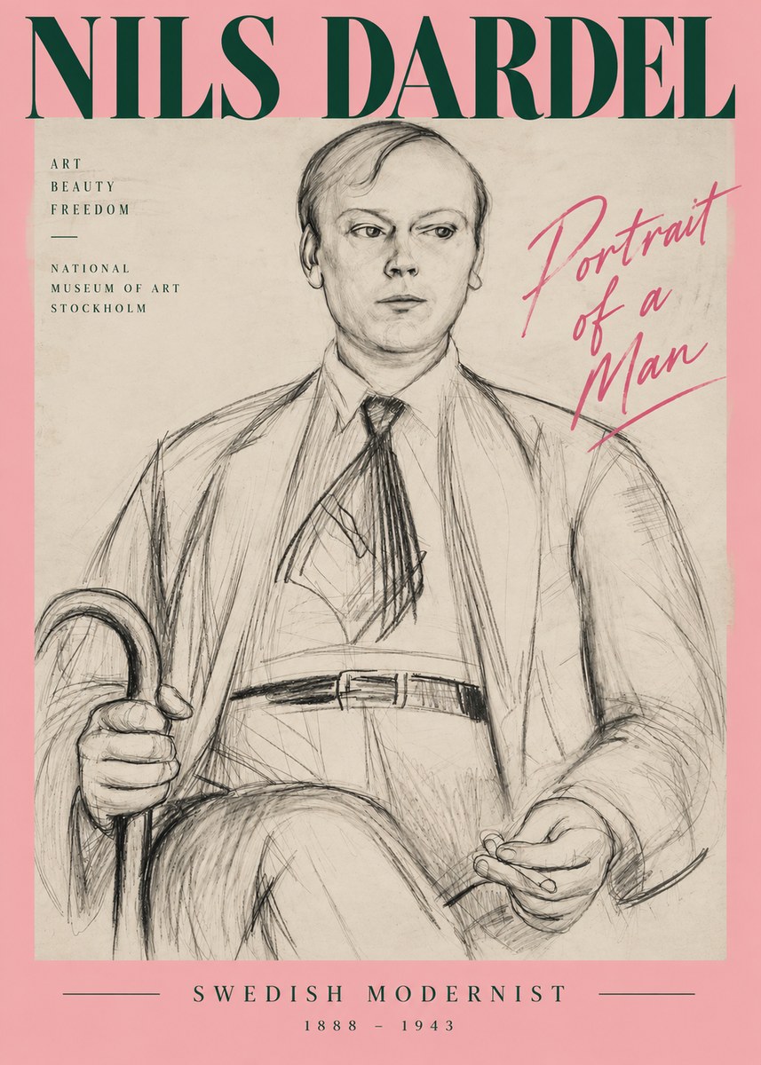 Nils Dardel Portrait of a Man No4 - Plakát
