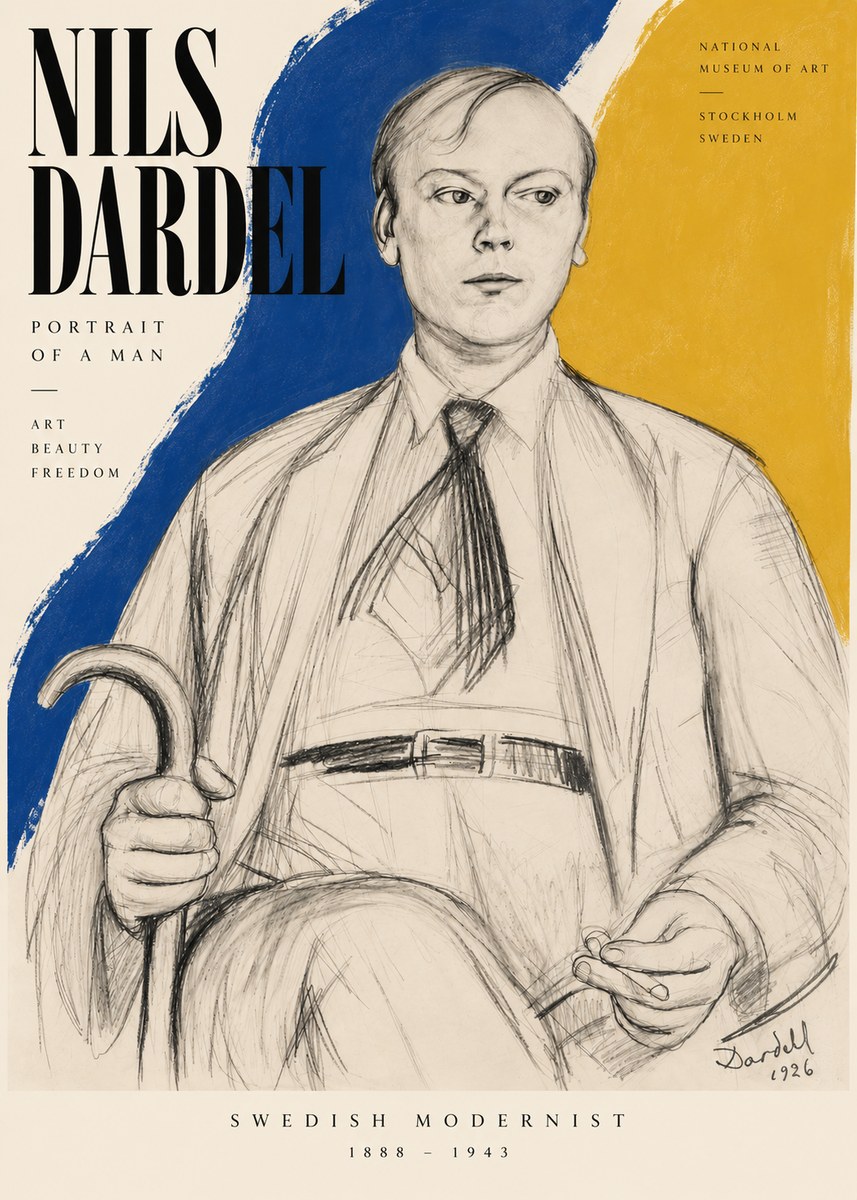 Nils Dardel Portrait of a Man No5 - Plakát