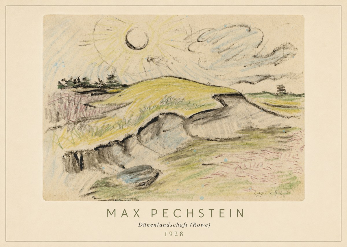 Max Pechstein Dünenlandschaft (Rowe) No3 - Plakát