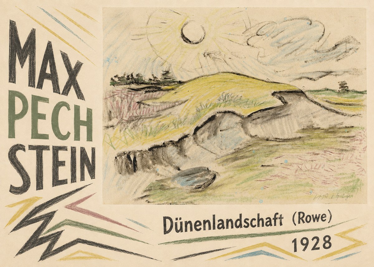 Max Pechstein Dünenlandschaft (Rowe) No4 - Plakát