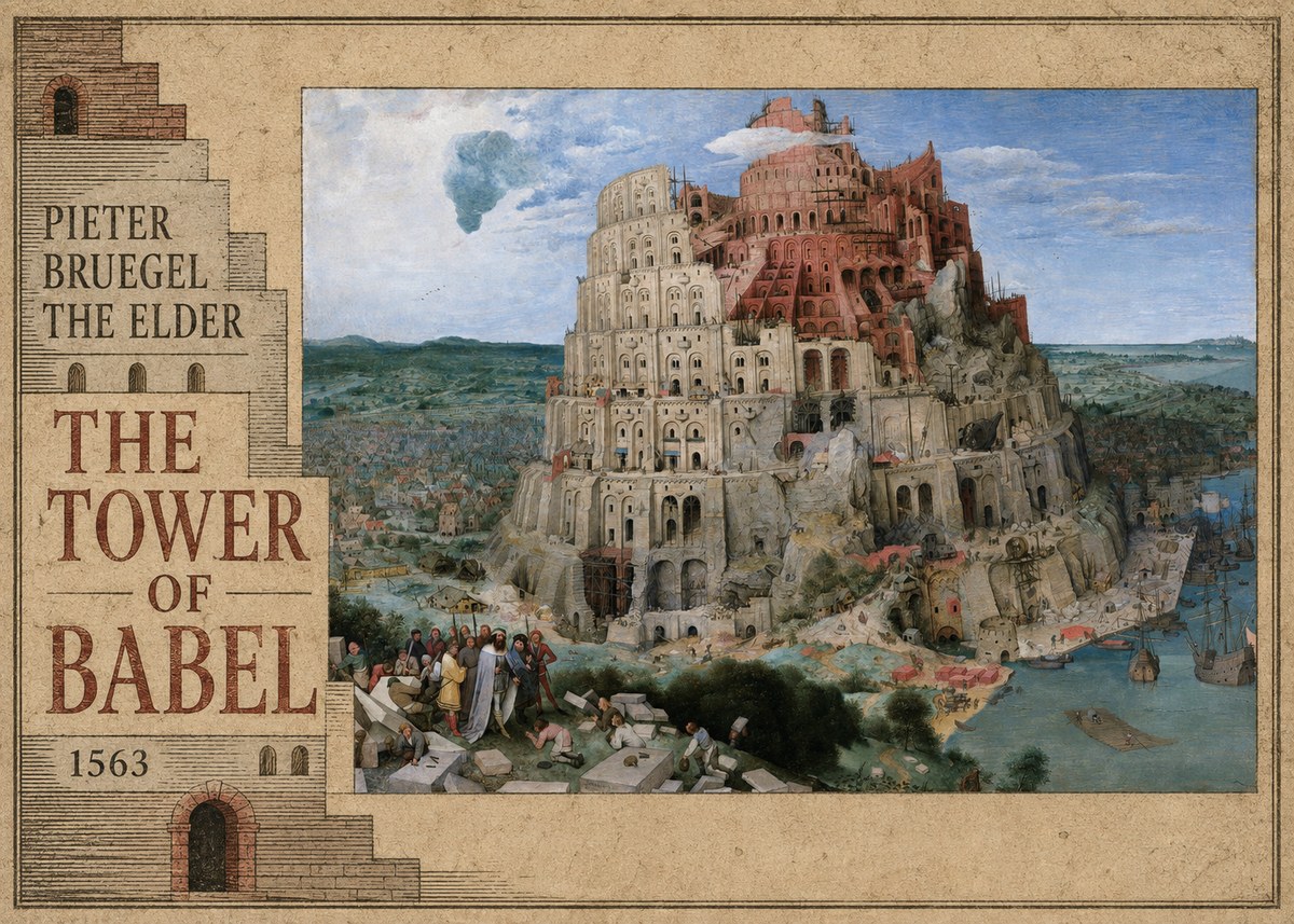 Pieter Bruegel The Tower of Babel IX No6 - Plakát