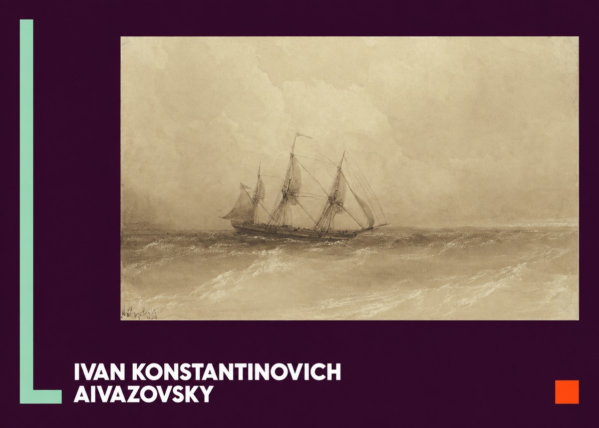 Ivan Konstantinovich Aivazovsky Sailing Ship, 1843 No5 - Plakát