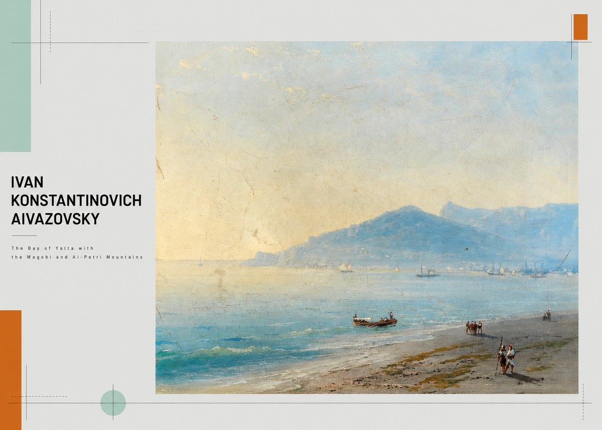 Ivan Konstantinovich Aivazovsky The Bay of Yalta with the Magobi and Ai-petri Mountains No3 - Plakát