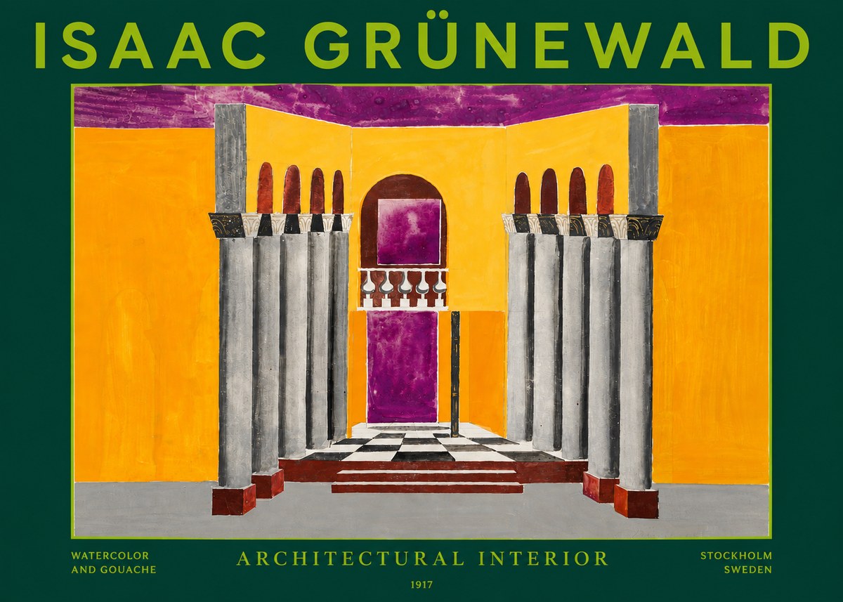 Isaac Grünewald Architectural Interior No3 - Plakát