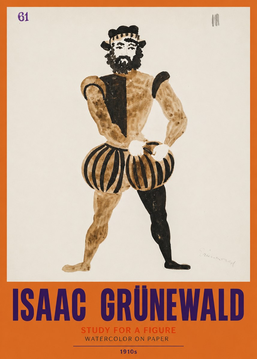 Isaac Grünewald Study for a Figure No2 - Plakát