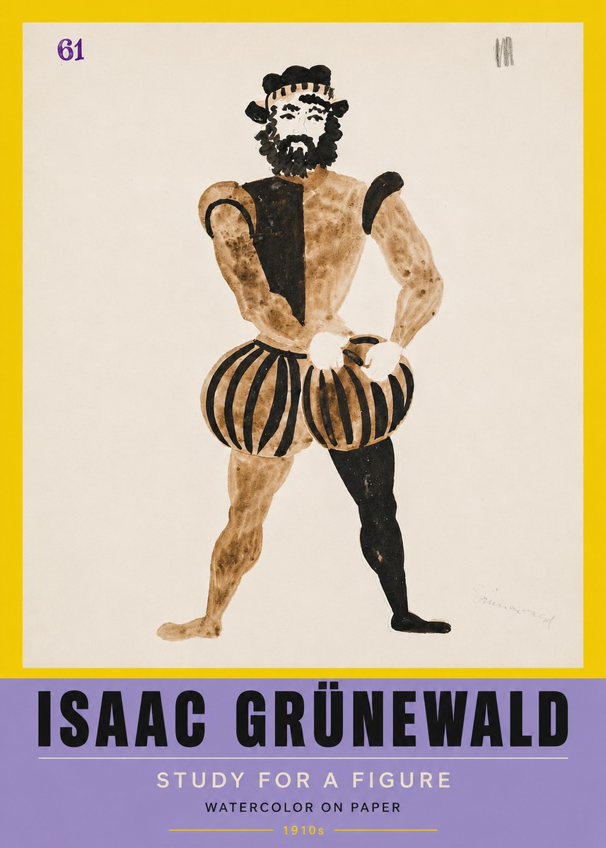 Isaac Grünewald Study for a Figure No5 - Plakát