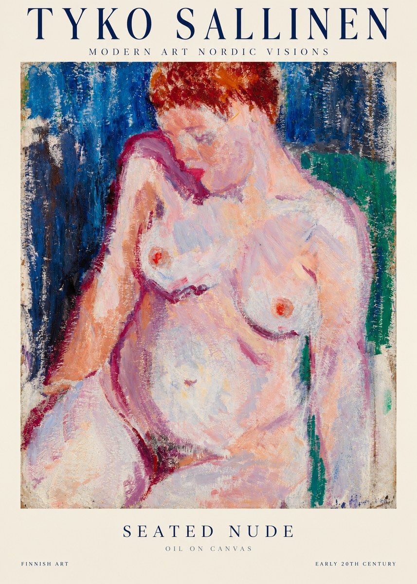 Tyko Sallinen Seated Nude No1 - Plakát
