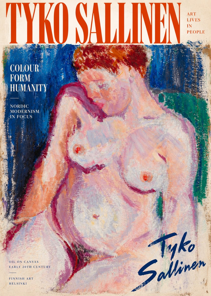 Tyko Sallinen Seated Nude No2 - Plakát