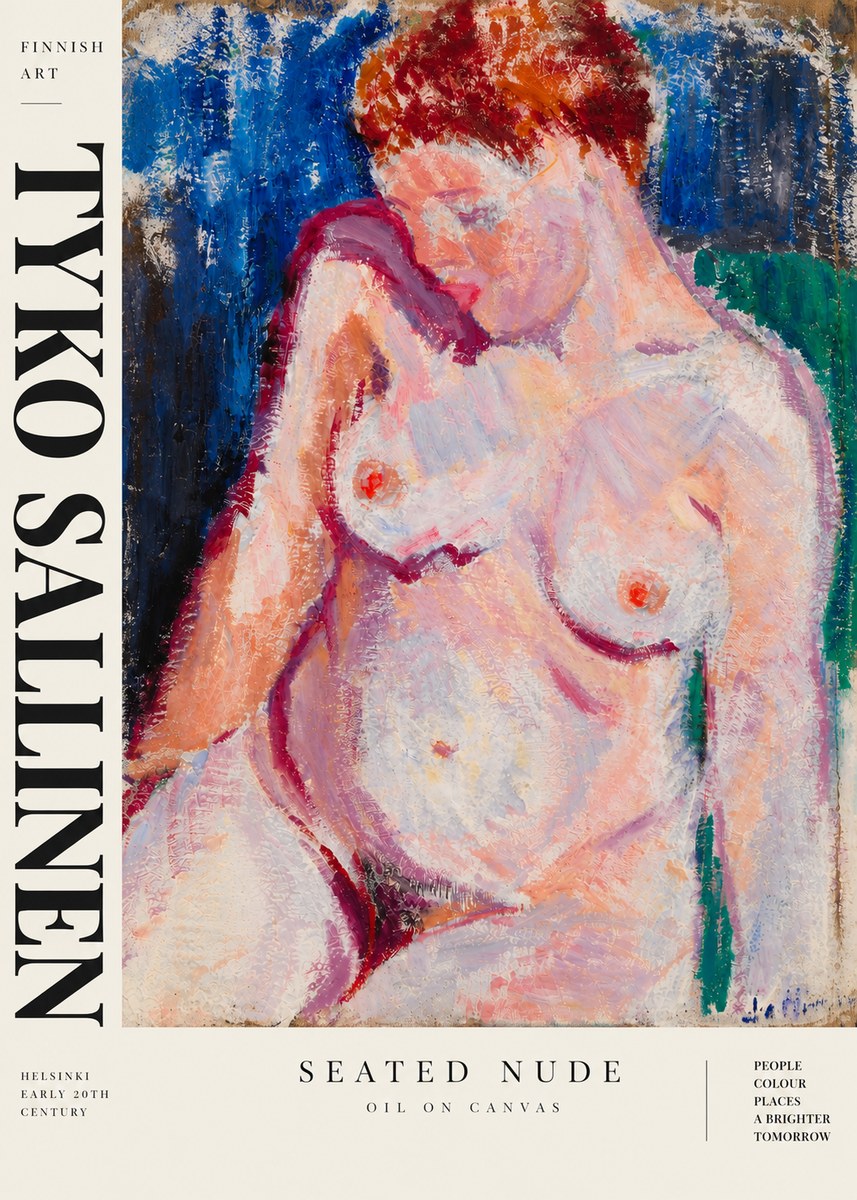 Tyko Sallinen Seated Nude No6 - Plakát