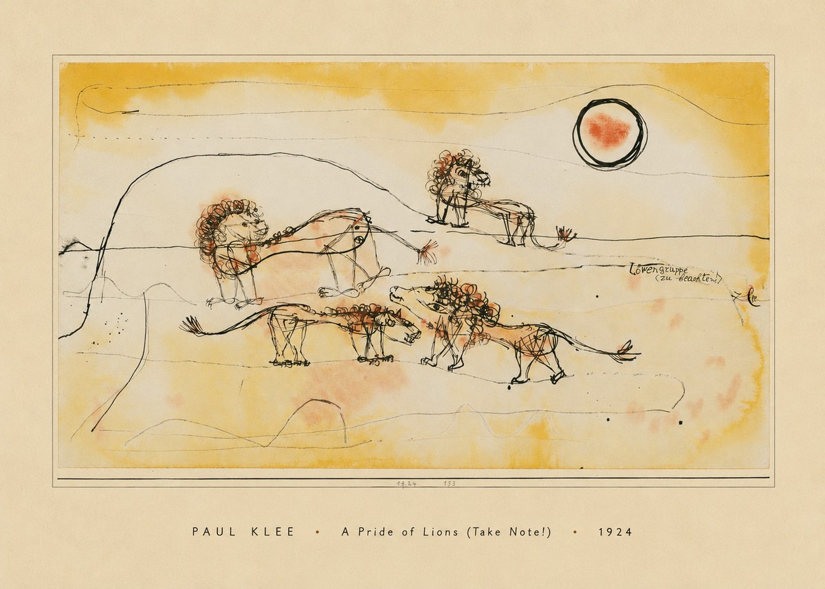 Paul Klee A Pride of Lions (Take Note!) No6 - Plakát