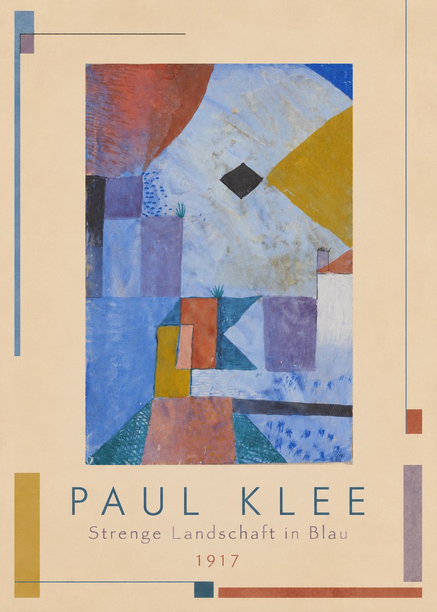 Paul Klee Strenge Landschaft in Blau No1 - Plakát