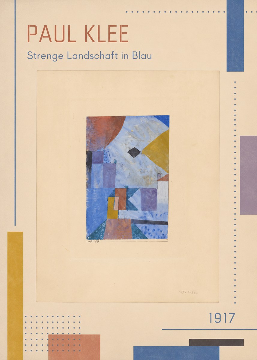 Paul Klee Strenge Landschaft in Blau No2 - Plakát