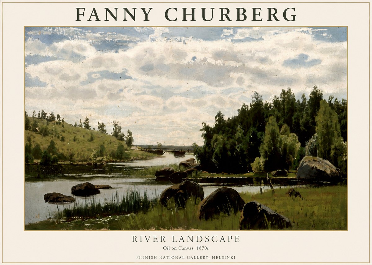 Fanny Churberg River Landscape No1 - Plakát