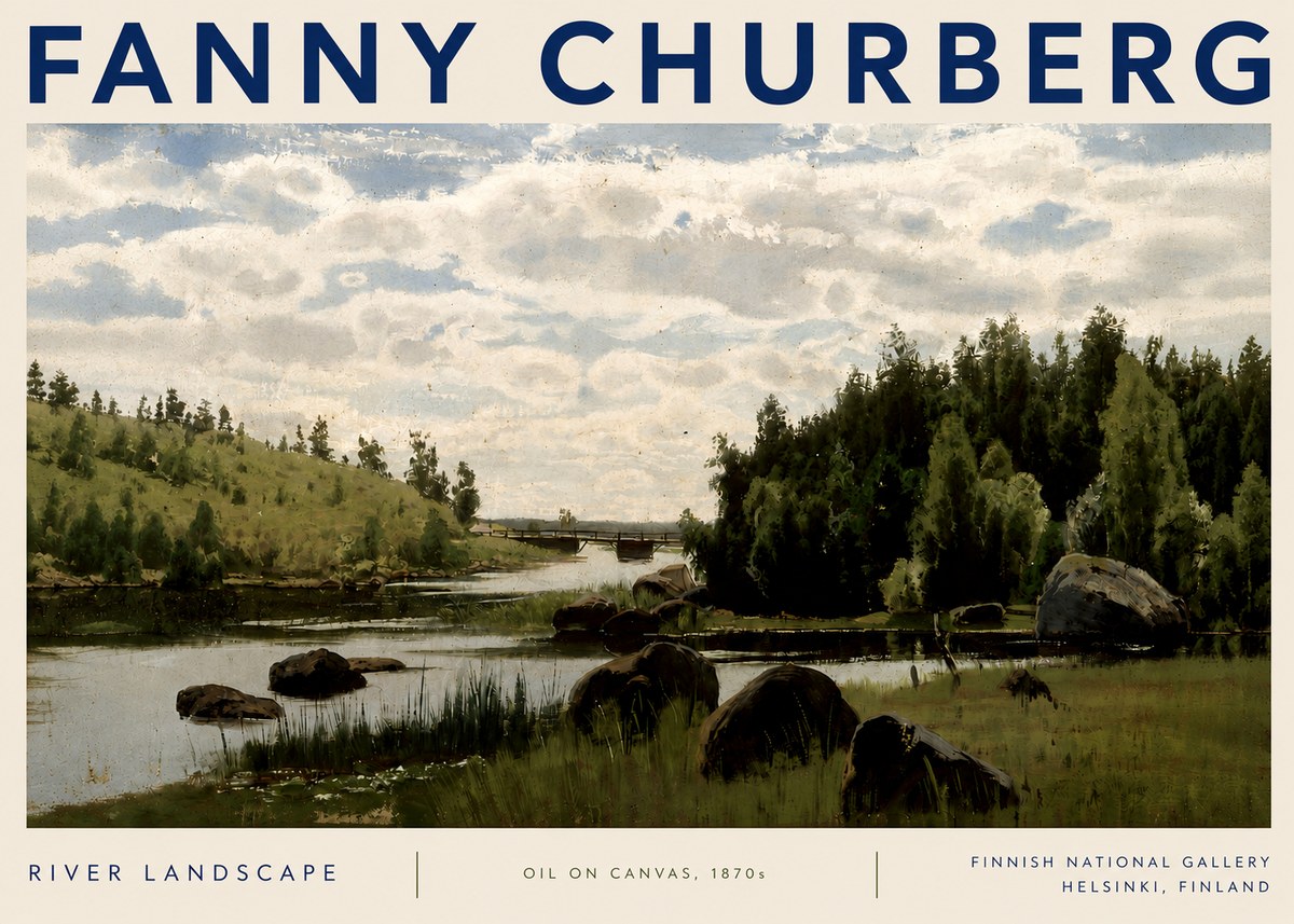Fanny Churberg River Landscape No3 - Plakát
