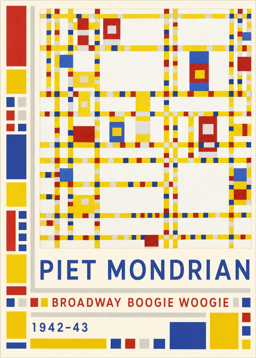 Piet Mondrian Broadway Boogie Woogie No2 - Plakát