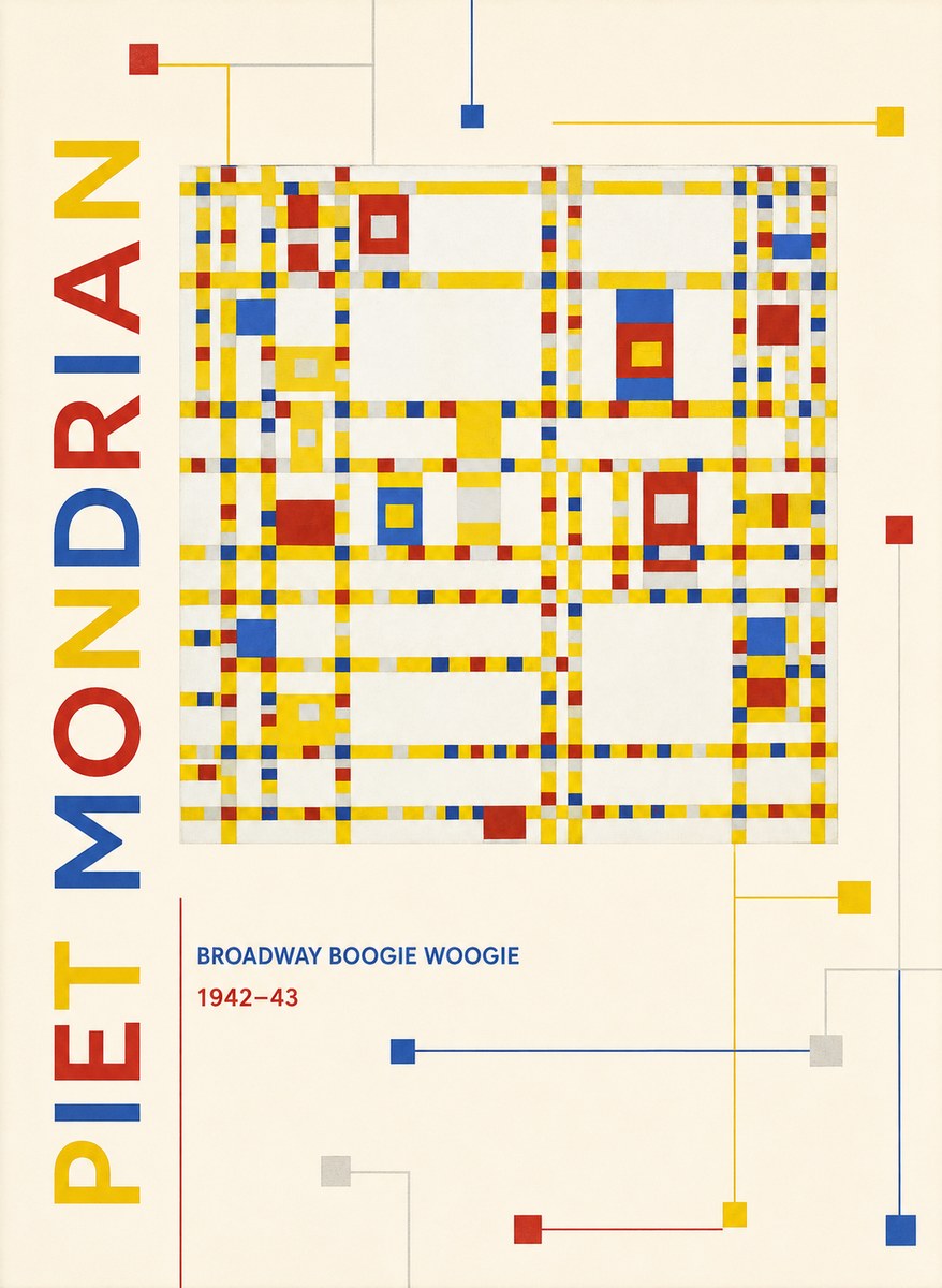 Piet Mondrian Broadway Boogie Woogie No3 - Plakát