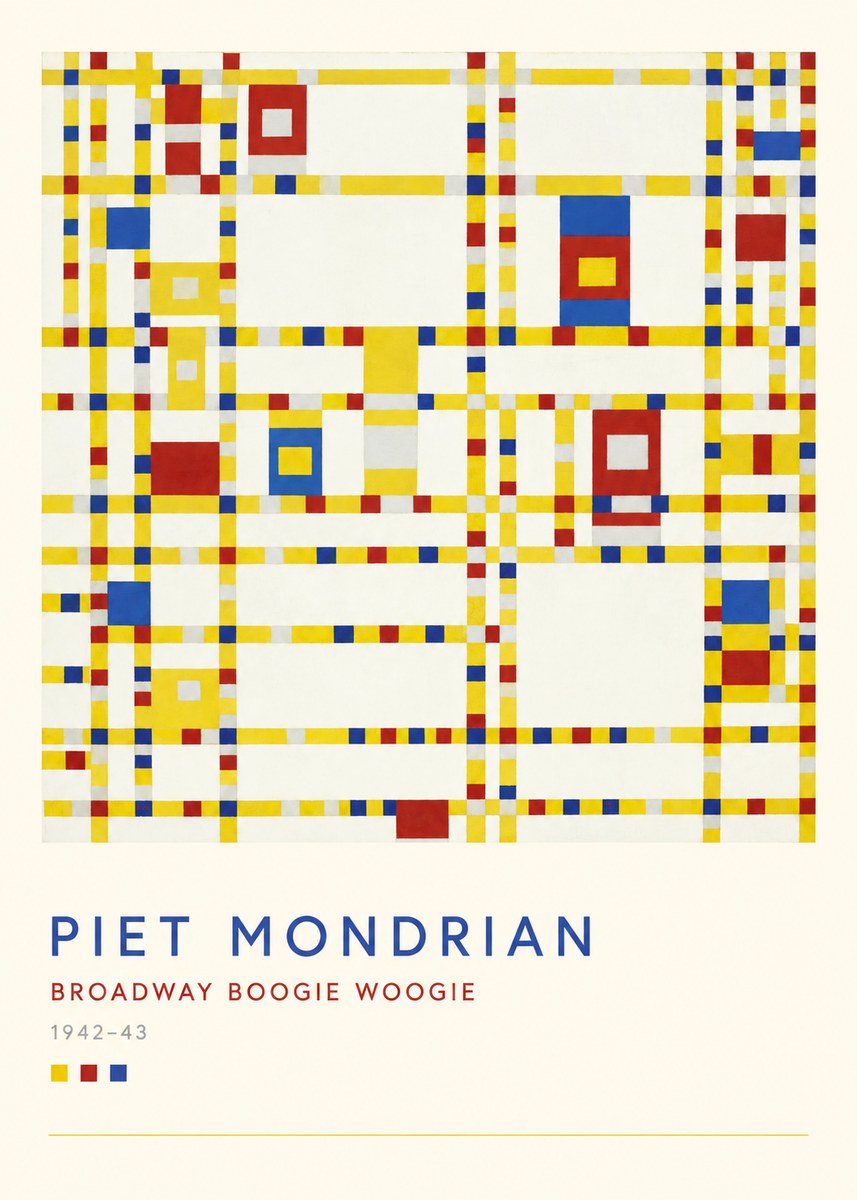 Piet Mondrian Broadway Boogie Woogie No4 - Plakát