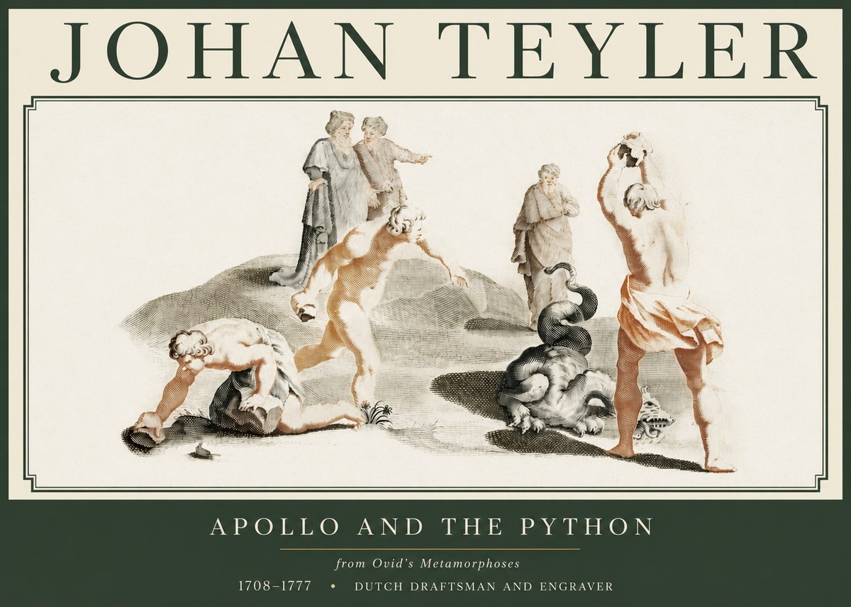 Johan Teyler Apollo and the Python No3 - Plakát