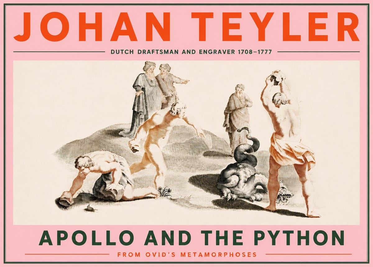 Johan Teyler Apollo and the Python No5 - Plakát