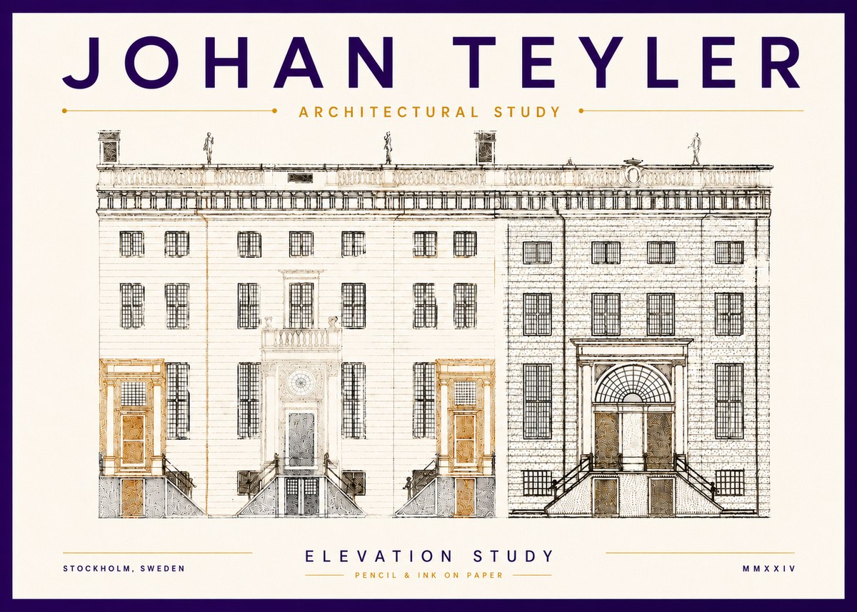 Johan Teyler Elevation Study No6 - Plakát